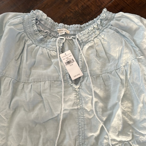 Aerie NWT Boho Style Top light blue size M - Picture 2 of 3